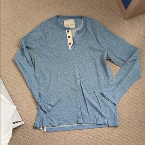 Banana Republic Blue Long Sleeve Henley Shirt